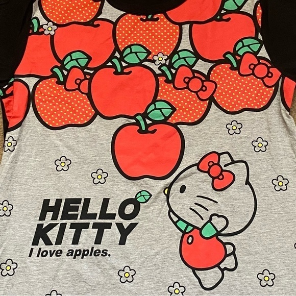 Hello Kitty I Love Apples Women’s Nightgown Shirt Small - Picture 4 of 9